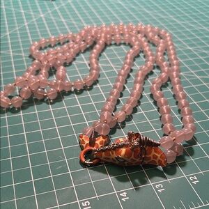 J.Crew Gray Blue Beaded Necklace with Giraffe Pendant